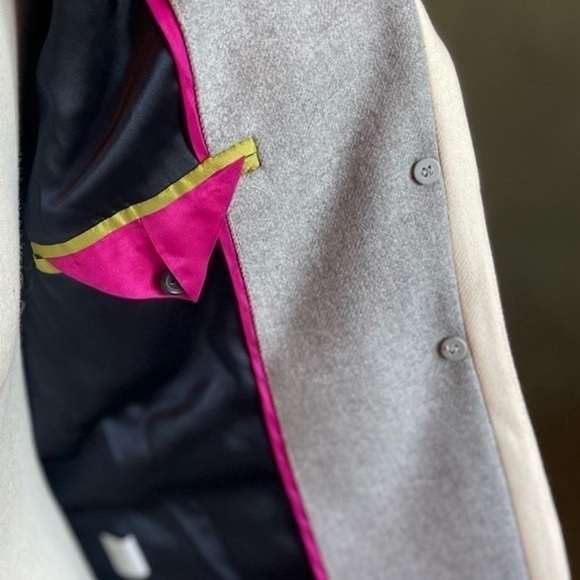 J. Crew Gray Fully-lined wool blazer Size 0 Cream trim Nautical buttons - Picture 9 of 11